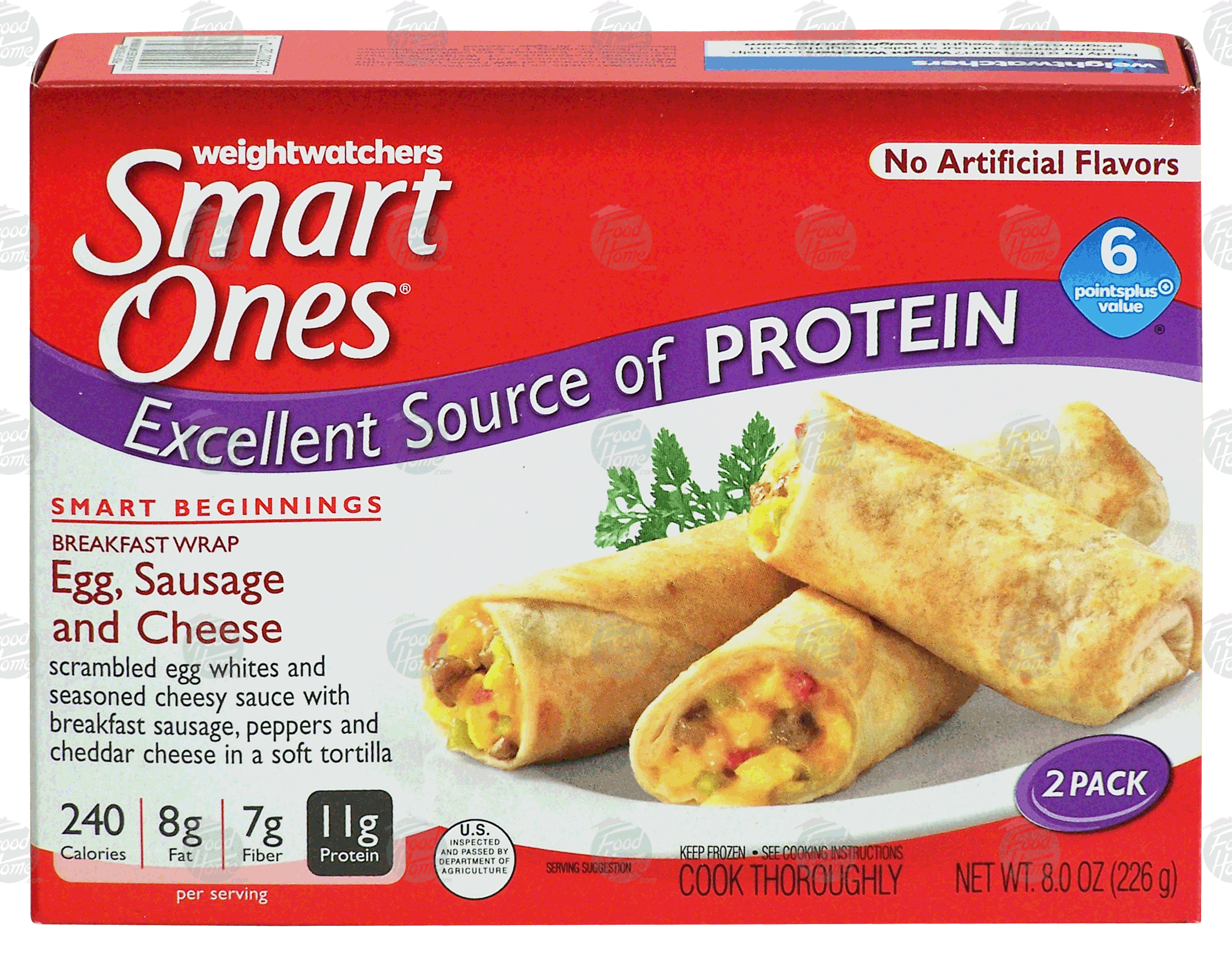 Weight Watchers Smart Ones breakfast wrap; egg, sausage and cheese, 2 pack Full-Size Picture